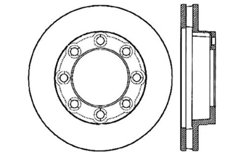 StopTech 128.66003L Sport Cross Drilled Brake Rotor; Front Left 