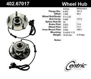 2008 Jeep Wrangler Wheel Bearing and Hub Assembly - Centric 
